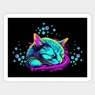 Cute Cat Sleeping Sticker